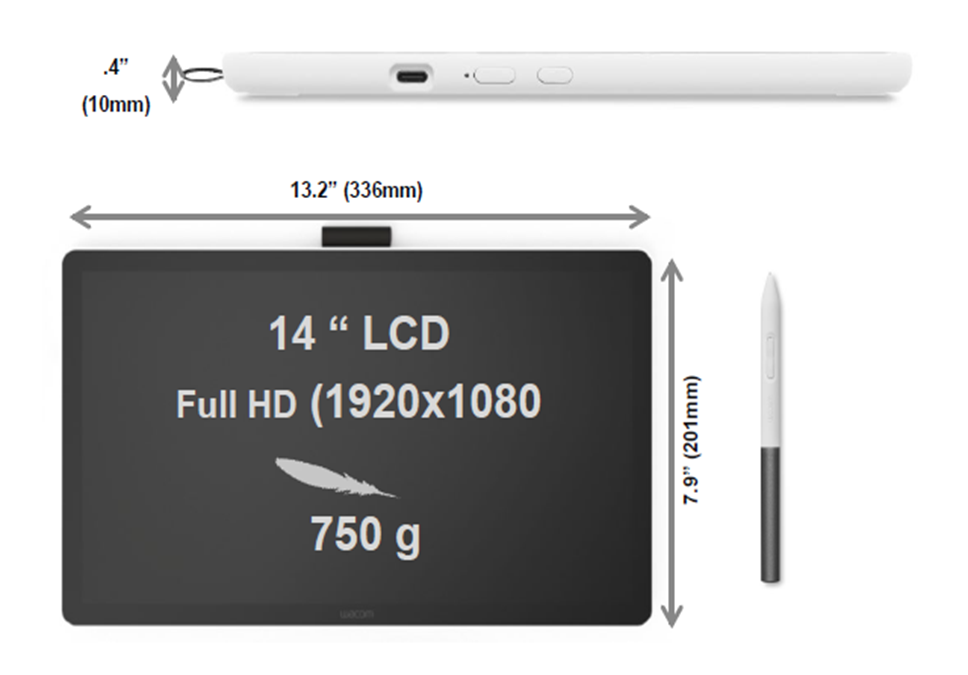 Wacom One 14（DTC141） O que é “Wacom One 14 (DTC141)